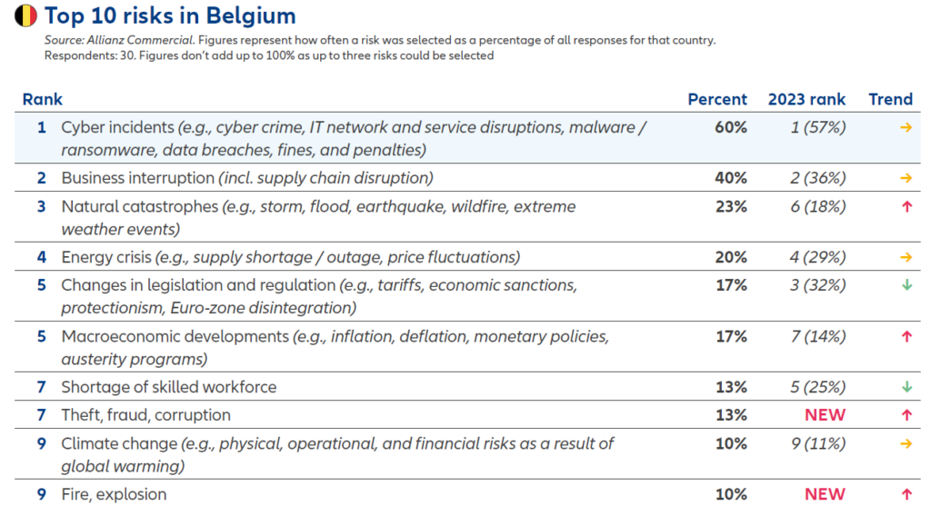 Nieuws ﻿Allianz Risk Barometer Cyberincidenten grootste punt van
